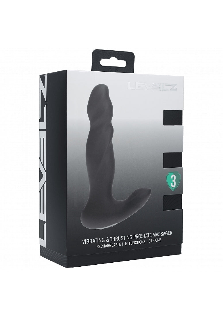 Levelz Vibrating & Thrusting Silicone Prostate Massager Black