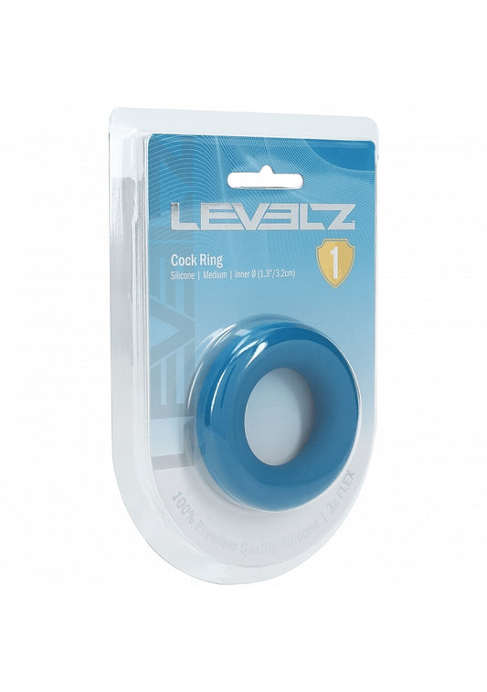 Levelz Liquid Silicone Cock Ring M Teal