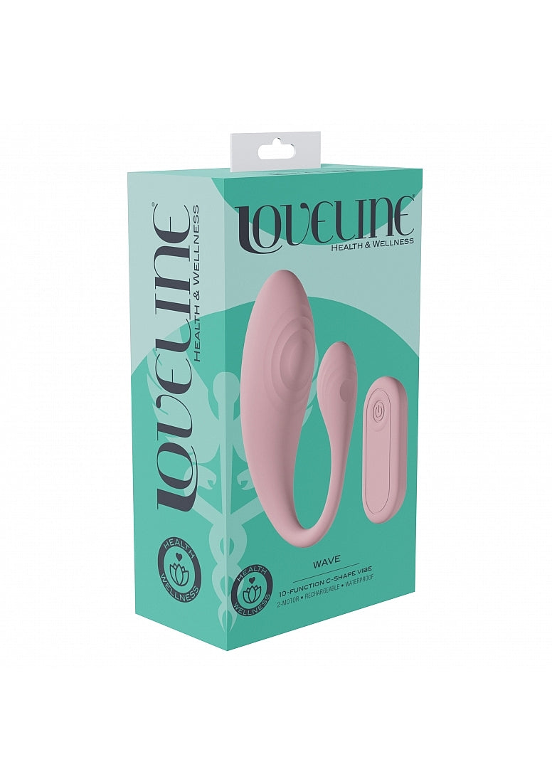 LoveLine Wave C-shape Vibe Waterproof Remote Pink