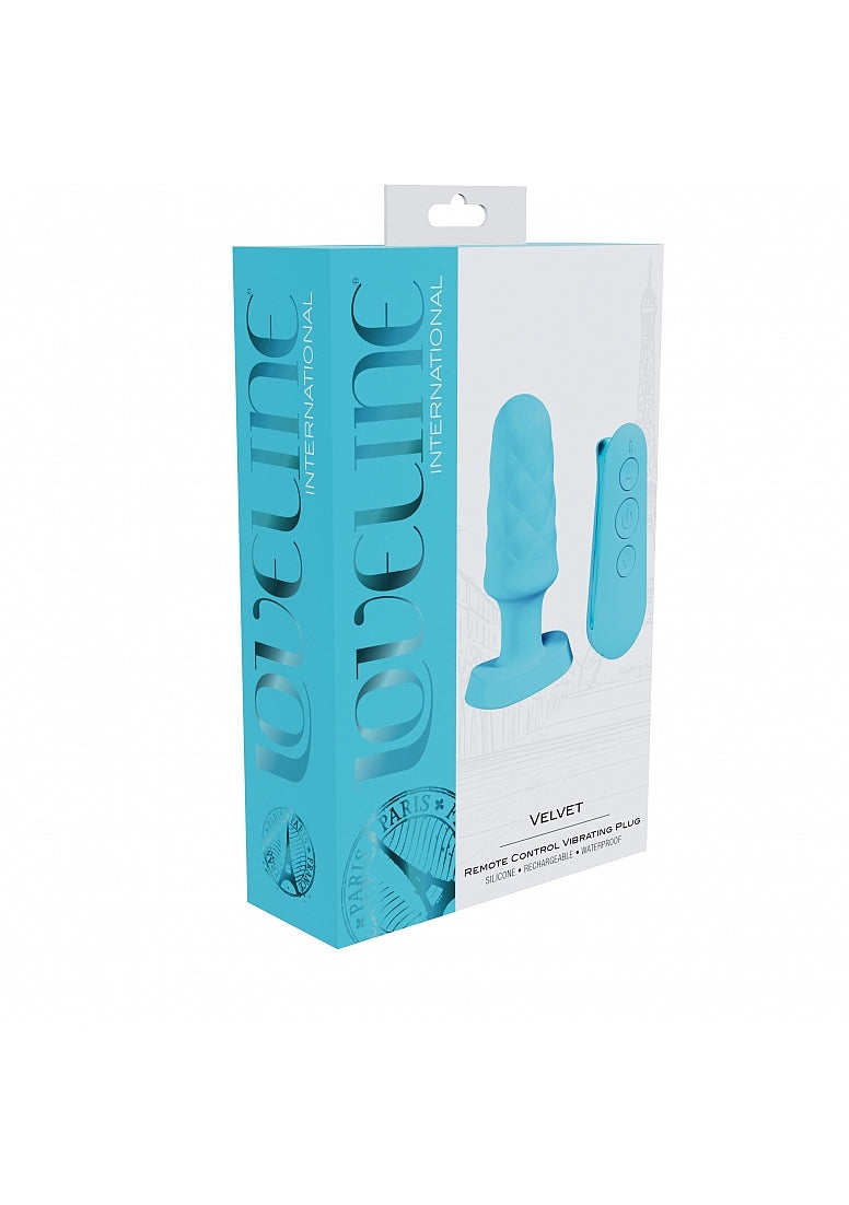 Loveline Velvet Remote Control Vibrating Blue