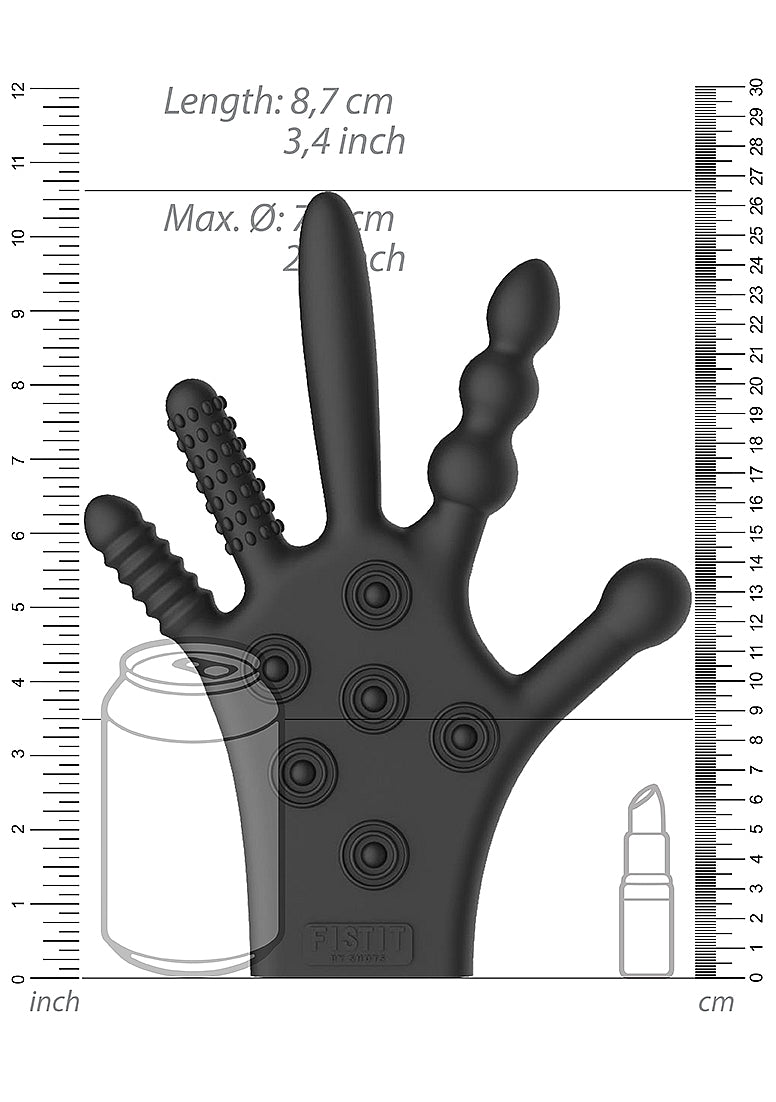 Fist It Silicone Stimulation Glove - Black