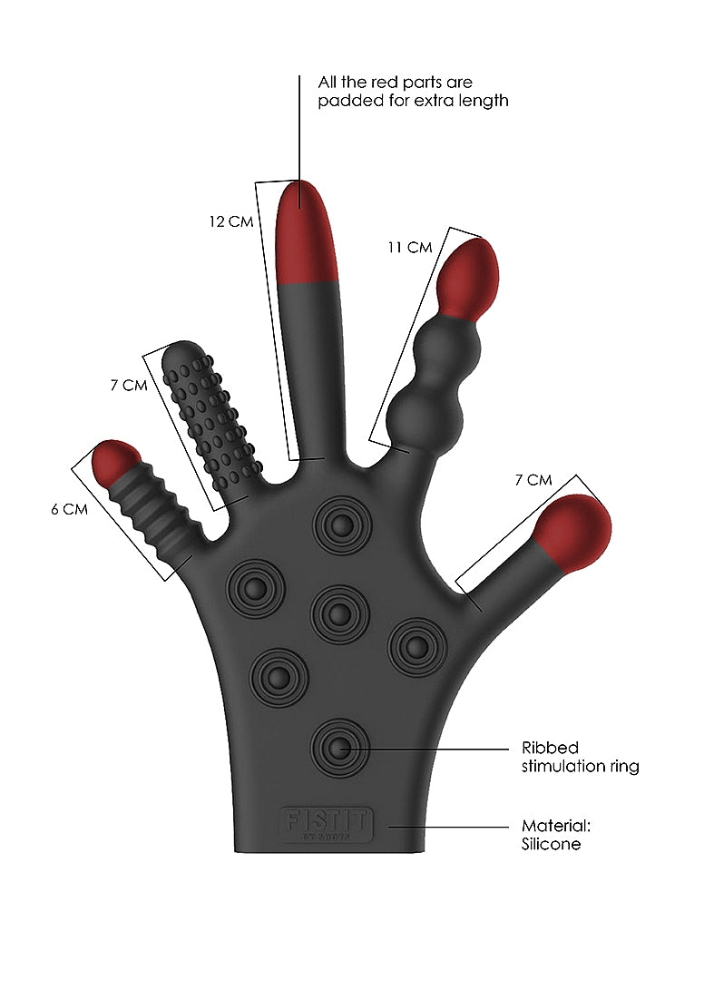 Fist It Silicone Stimulation Glove - Black