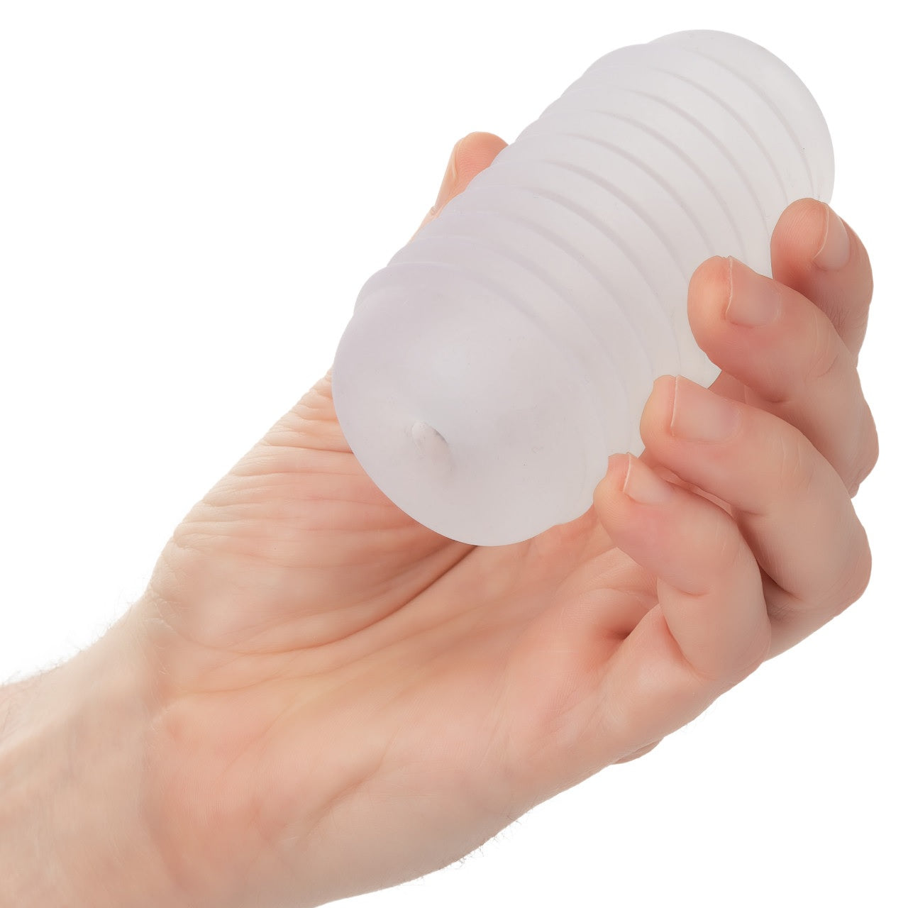 Pop Sock Ribbed Masturbator - Clear
