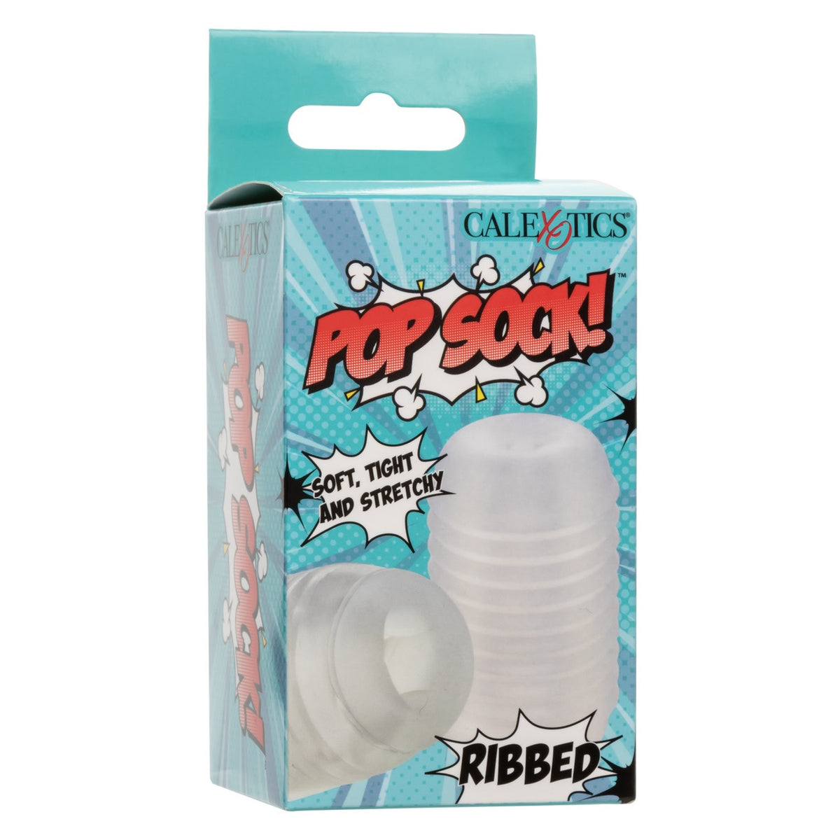 Pop Sock Ribbed Masturbator - Clear