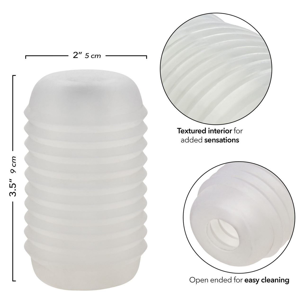 Pop Sock Ribbed Masturbator - Clear
