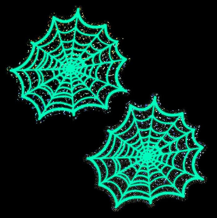 Pastease Glitter Black Glow IN the Dark Spooky Spider