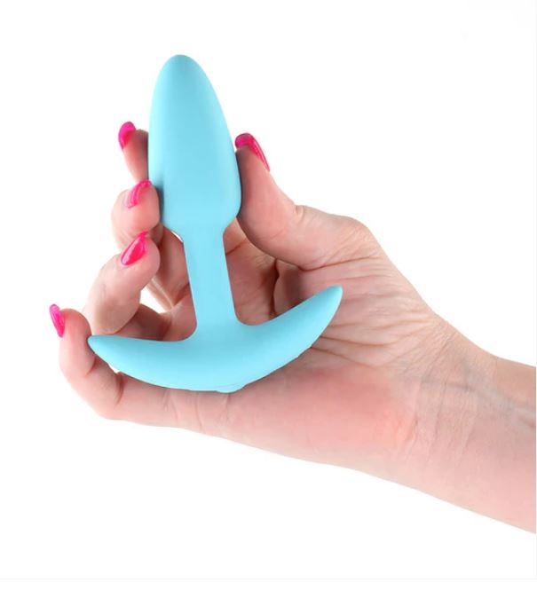 Techno Trance App-controlled Vibrating Plug With Remote Blue