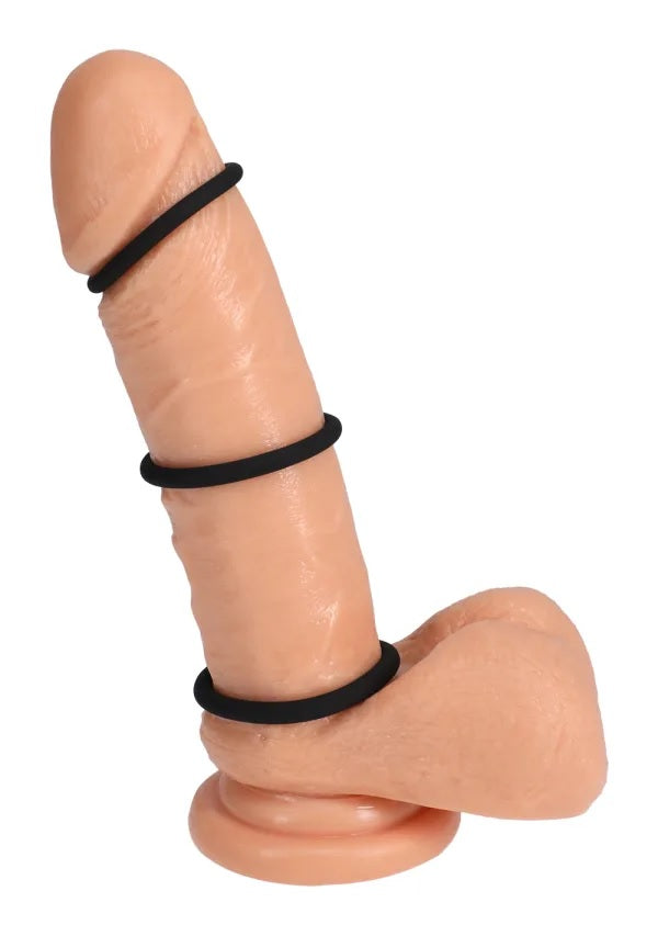 Rock Solid Tri-Pack Silicone Gasket Cock Rings Black