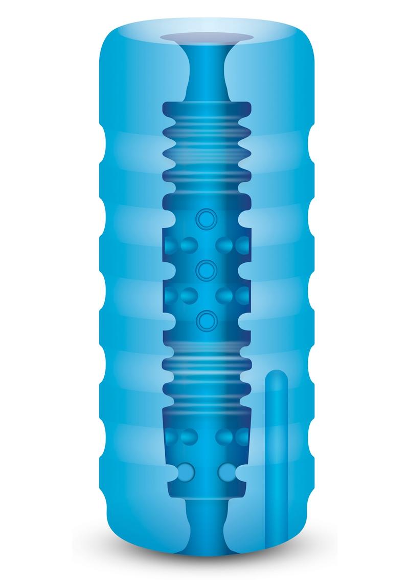 Zolo Backdoor Squeezable Vibrating Stroker Blue